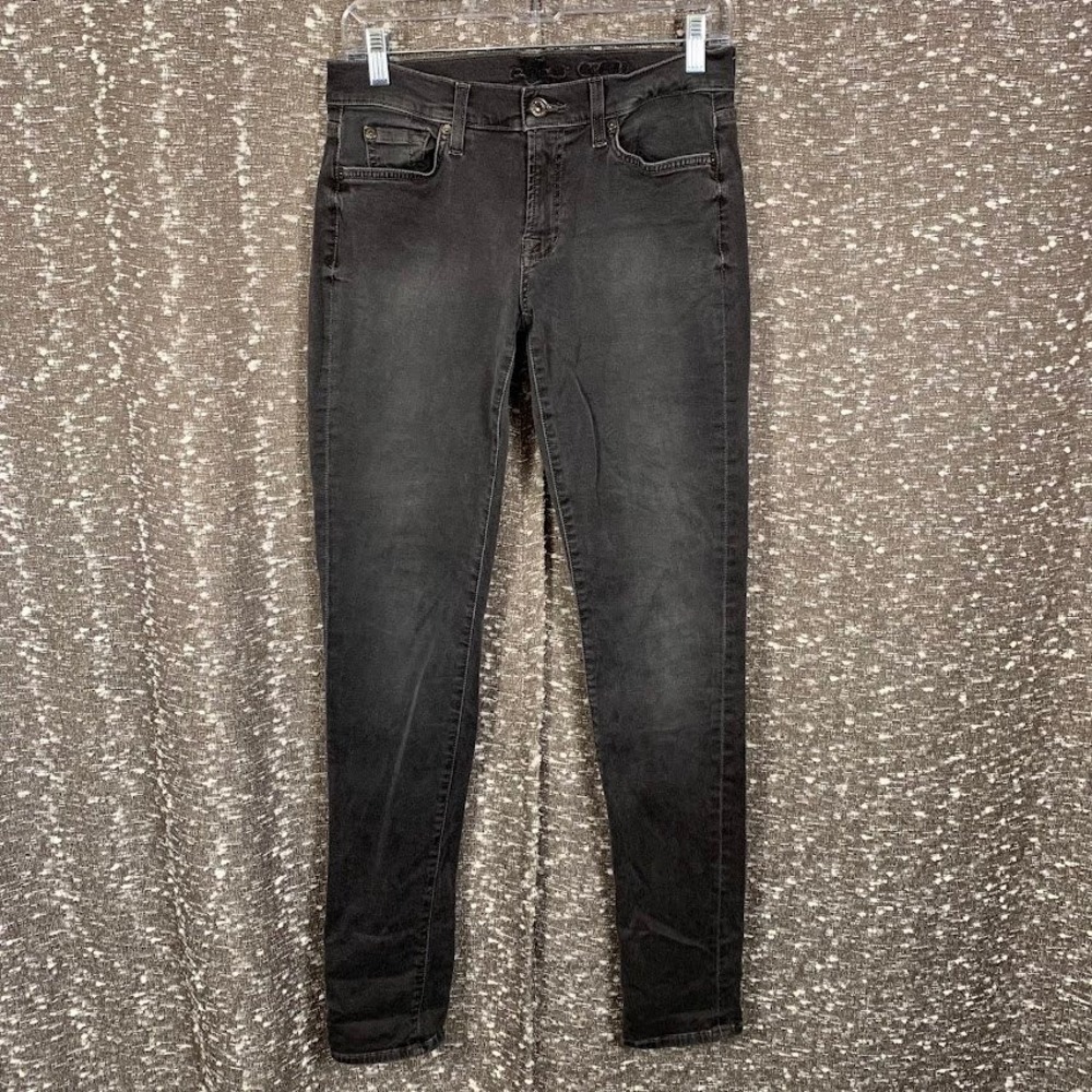 7 For All Mankind Roxanne Skinny Jeans Black Denim Women's 29